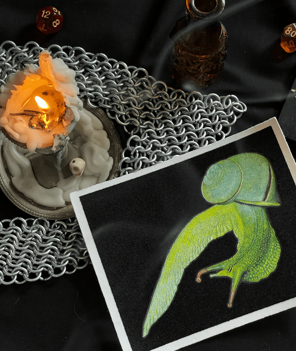 SNAIL TRIPTYCH - Special Edition Flocked Risographs by Skorb